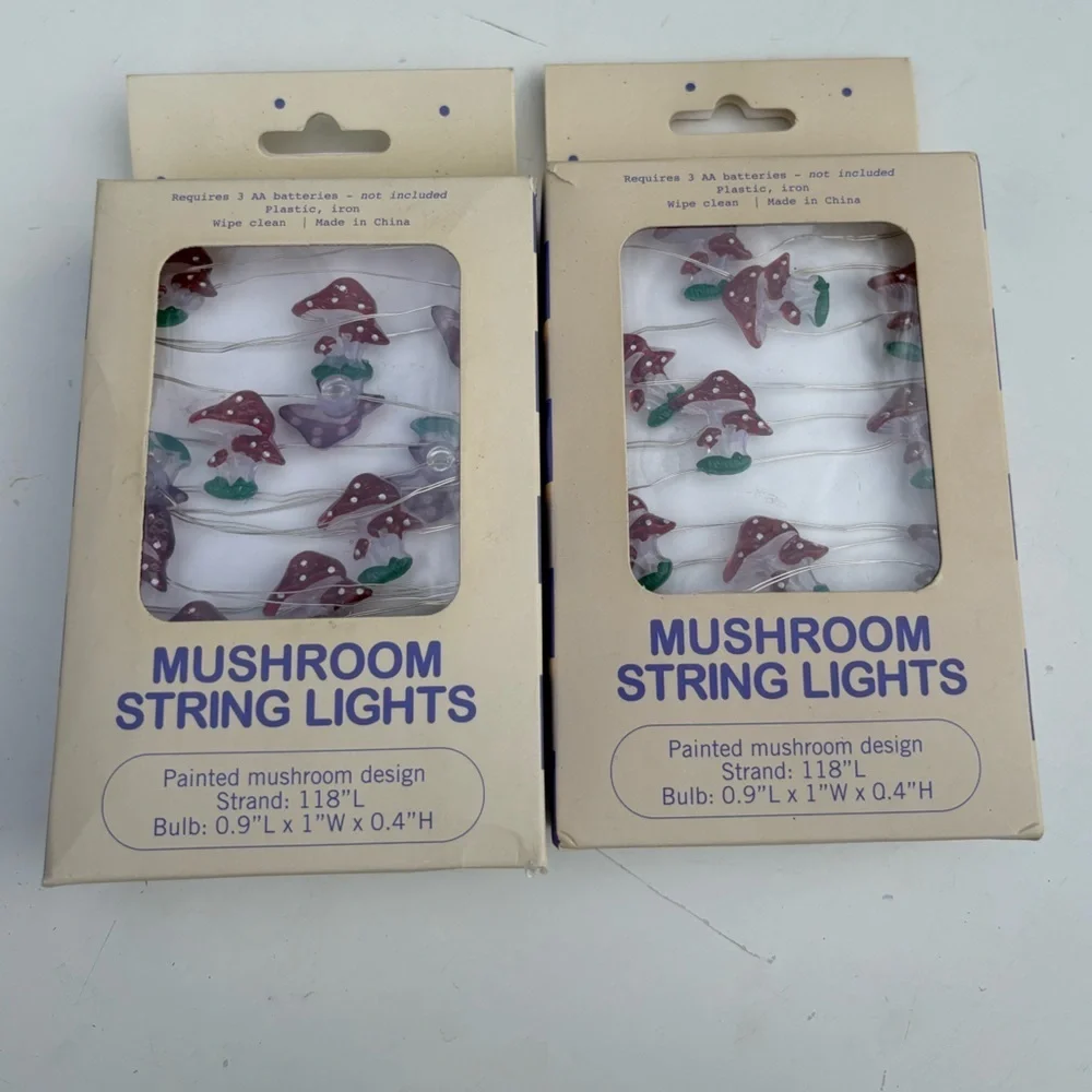 Lot of 2 Urban Outfitters Mushroom String Lights